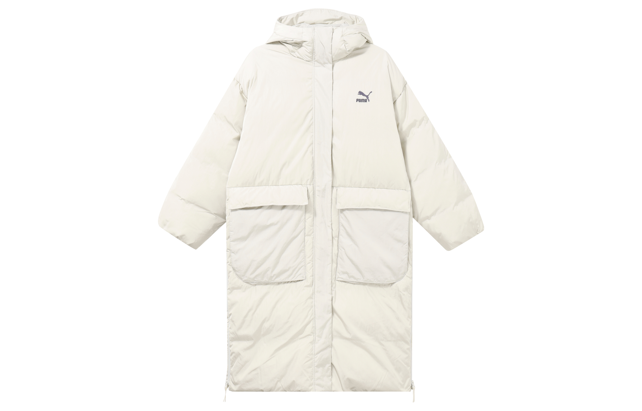 Order (W) PUMA 白色长款羽绒外套 大口袋休闲风. 621696-17