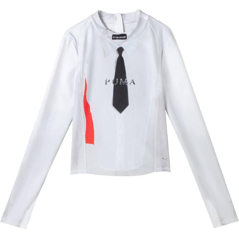 (Women) PUMA  Slim Fit Soft Long Sleeve Graphic T-Shirt White 625752-02