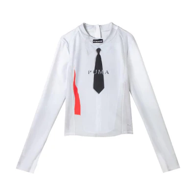 (Women) PUMA Slim Fit Soft Long Sleeve Graphic T-Shirt White 625752-02