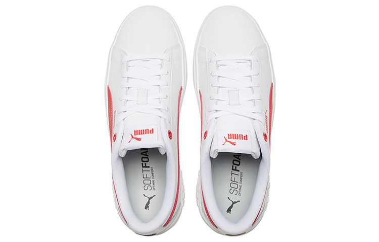 Shop (W) プーマ スマッシュ プラットフォーム V2 白/赤 373035-06