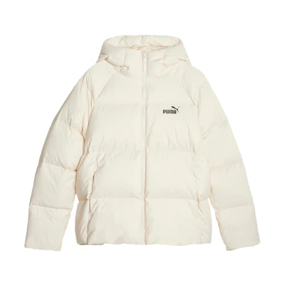 (Women) PUMA Solid White Hooded Raglan Sleeve Down Jacket. 678342-87