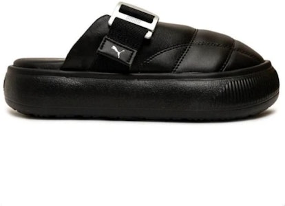 (W) プーマ スウェード マユ ミュール "ブラック/シルバー" 388598-01 Order (W) プーマ スウェード マユ ミュール "ブラック/シルバー" 388598-01