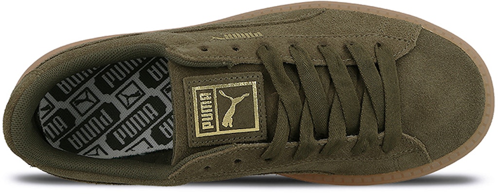 (Women) Puma Suede Platform Trace 'Olive Night' 365830-03 Purchase (Women) Puma Suede Platform Trace 'Olive Night' 365830-03