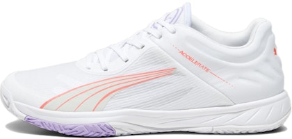 (Women) Puma Accelerate Turbo Court 'White Fire Orchid Violet' 107474-01 (Women) Puma Accelerate Turbo Court 'White Fire Orchid Violet' 107474-01