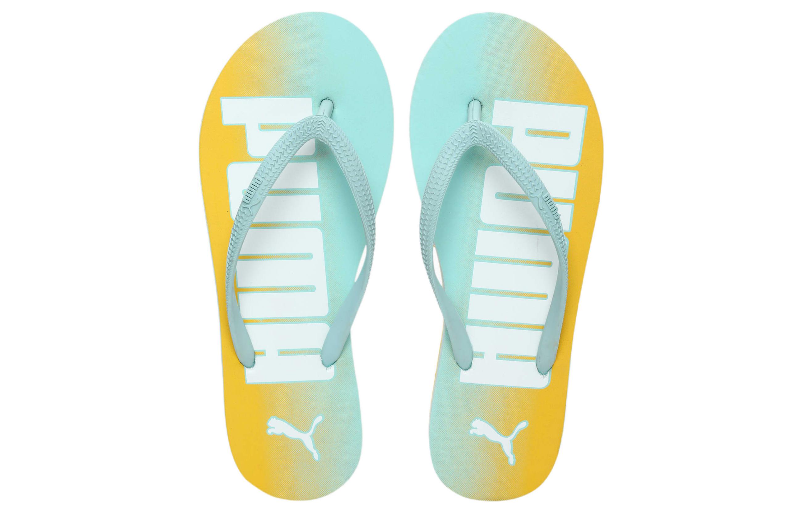 Lookbook (W) 푸마 아마라 슬라이드 '블루 옐로우' (Puma Amara Slide 'Blue Yellow') 387369-04