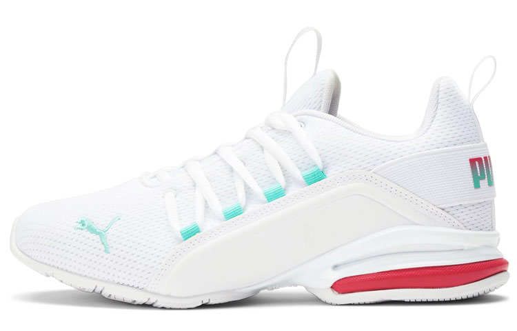 Buy 彪馬 Axelion Bright 減震防滑 拼色運動跑步鞋 女款 白綠紅