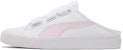 (W) 푸마 바리 뮬 리본 캐주얼 스케이트보드 슈즈 화이트 핑크 382331-04