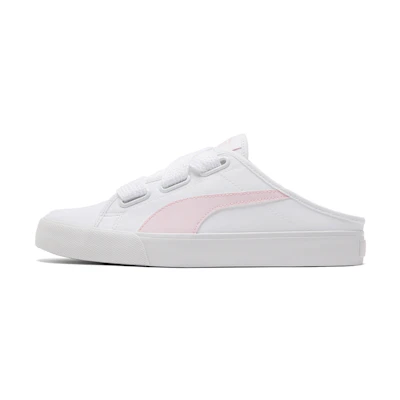 (W) Puma Bari Mule Ribbon Casual Skateboarding Shoes White Pink