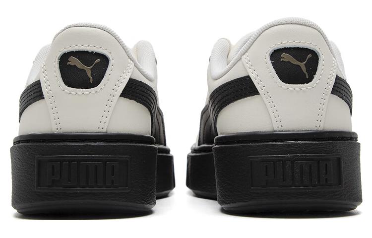 Shop PUMA 舒適百搭耐磨 透氣增高 低筒 板鞋 女款 白黑
