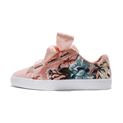 (W) Puma Basket 'Heart Hyper Embroidery - Peach'