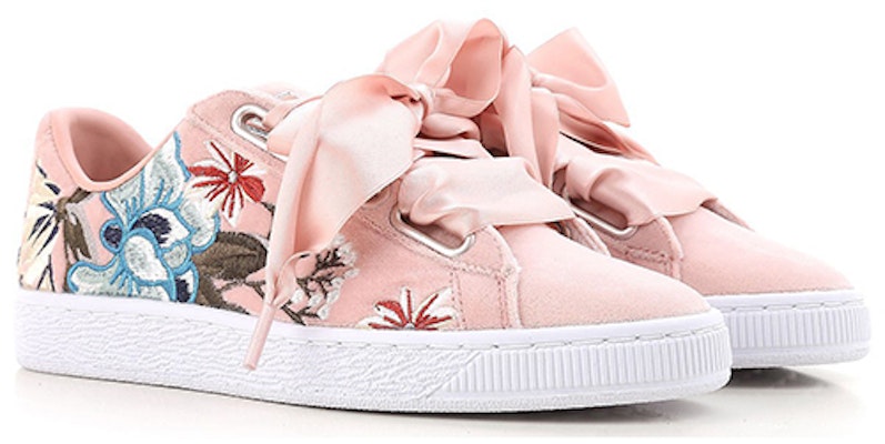 (Women) Puma Basket 'Heart Hyper Embroidery - Peach' 366116-02 Shop (Women) Puma Basket 'Heart Hyper Embroidery - Peach' 366116-02