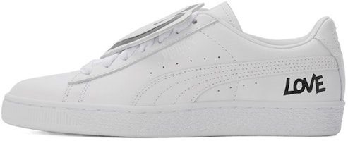 (Women) Puma Basket Badge HNDWRTTN 'White' 370190-01 (Women) Puma Basket Badge HNDWRTTN 'White' 370190-01