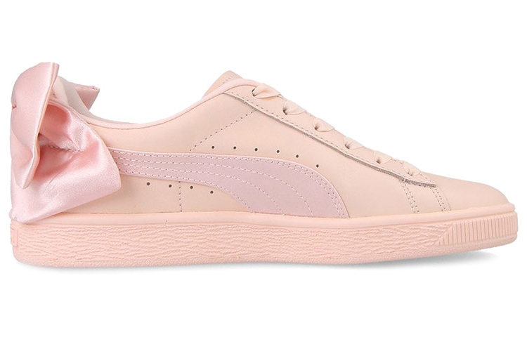 Lookbook PUMA Basket Bow Pearl 蝴蝶結尾 純色復古 低幫 板鞋 男女同款 粉色