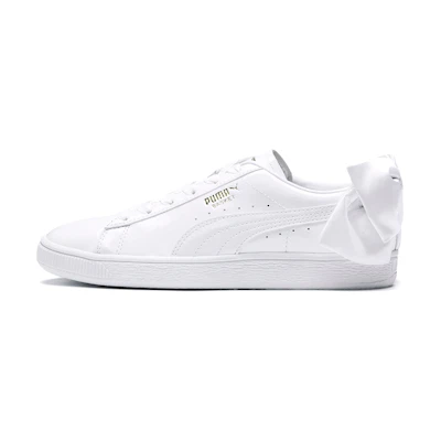 (W) Puma Basket Bow Patent Shoes White