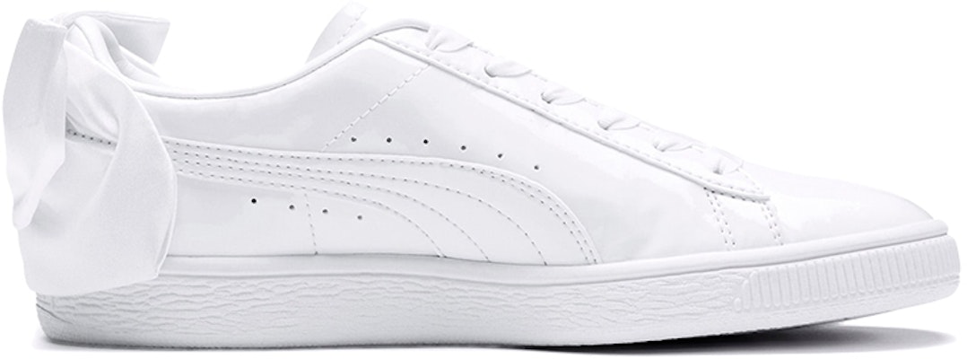 (Women) Puma Basket Bow Patent Shoes White 368118-02 Order (Women) Puma Basket Bow Patent Shoes White 368118-02