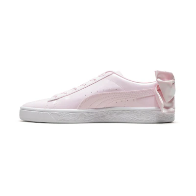 (W) Puma Basket Bow Patent Casual Shoes White/Pink
