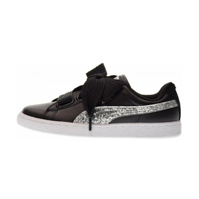(W) Puma Basket Heart 'Black Silver Glitter'