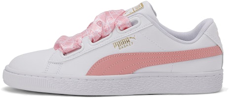 (Women) Puma Basket Heart Reinvent Shoes White/Pink 369935-01 (Women) Puma Basket Heart Reinvent Shoes White/Pink 369935-01