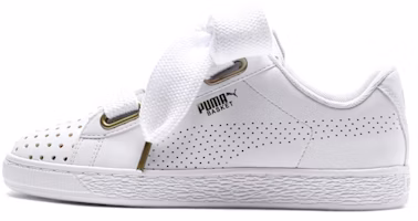 (Women) Puma Basket Heart Ath Lux White 366728-01 (Women) Puma Basket Heart Ath Lux White 366728-01