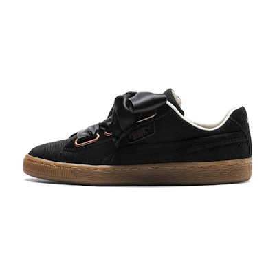 (W) Puma Basket Heart Corduroy 'Black Brown'