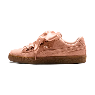 (W) Puma Basket Heart Corduroy 'Pink Brown'