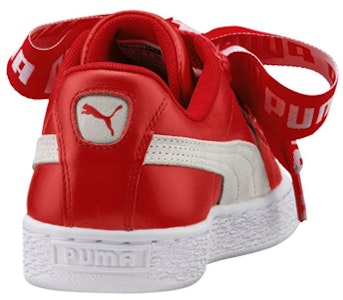 彪馬 Basket Heart DE 絲帶蝴蝶結 低幫 板鞋 女款 紅 Shop 彪馬 Basket Heart DE 絲帶蝴蝶結 低幫 板鞋 女款 紅