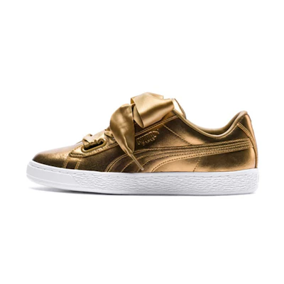 (W) Puma Basket Heart Luxe Retro Casual Skateboarding Shoes