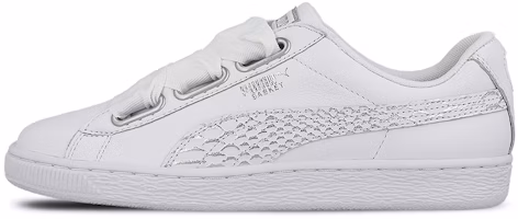 (Women) Puma Basket Heart Oceanaire Leisure Board Shoes White 366443-02 (Women) Puma Basket Heart Oceanaire Leisure Board Shoes White 366443-02