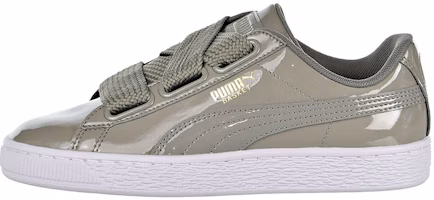(Women) Puma Basket Heart Patent Silver/Grey 363073-12 (Women) Puma Basket Heart Patent Silver/Grey 363073-12
