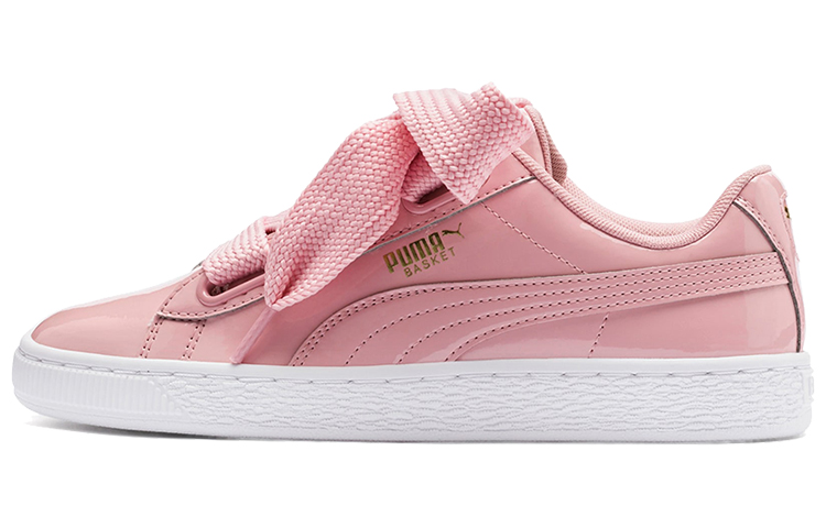 (W) Puma Basket Heart Patent Shoes Pink/White
