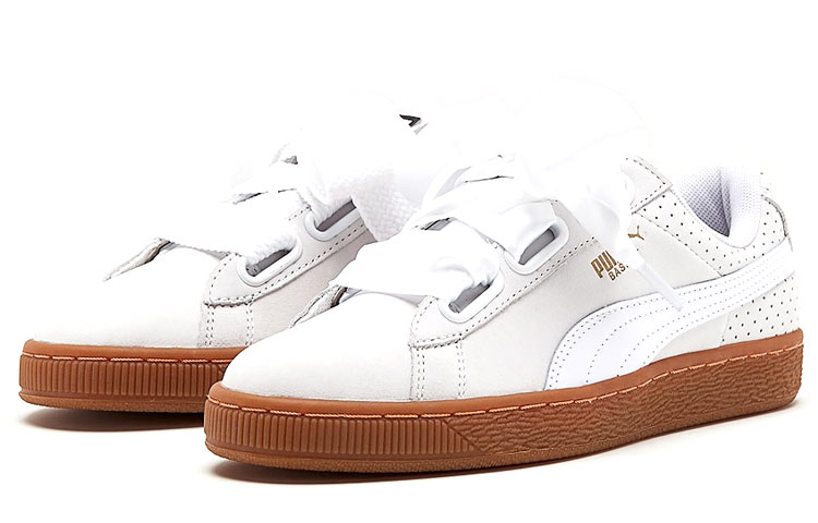 Buy Women Puma Basket Heart Perf Gum White 366809 01 Novelship