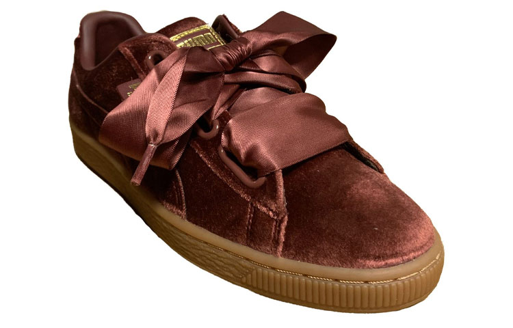 (W) Puma Basket Heart Velvet Shoes Red/Brown 圖 3