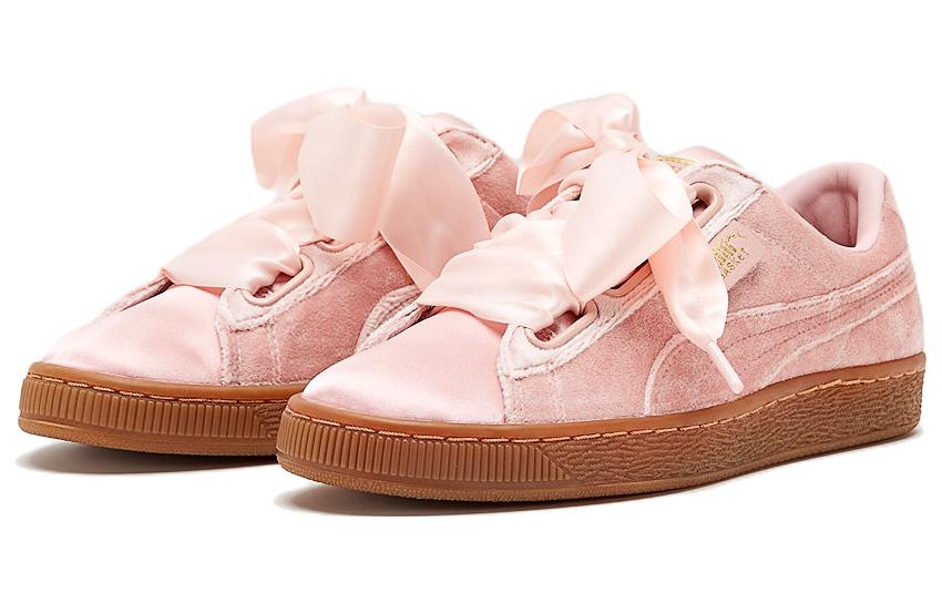 Lookbook PUMA籃球心VS 絲絨蝴蝶結 復古 休閒 板鞋 女款 粉色