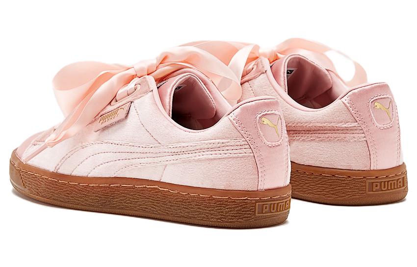 Shop PUMA籃球心VS 絲絨蝴蝶結 復古 休閒 板鞋 女款 粉色