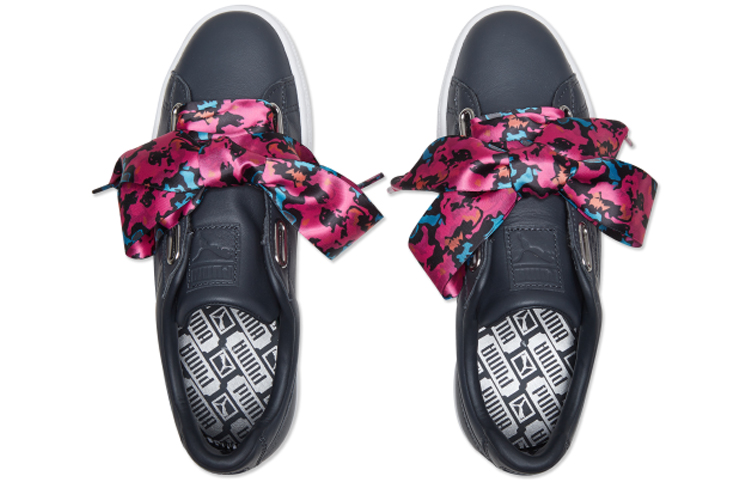 Shop (Women) Puma Basket Heart Wonderland 'Black Pink' 369646-01