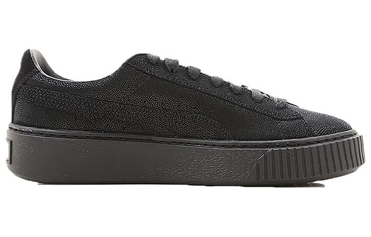 (W) Puma Basket Platform Casual Sneakers 'Black' 圖 2