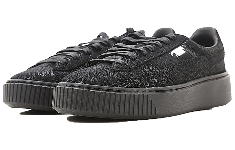 (W) Puma Basket Platform Casual Sneakers 'Black' 圖 3