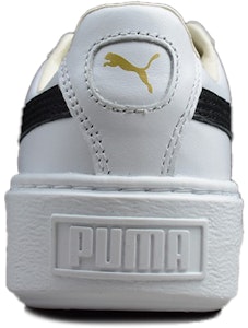 PUMA Platform Basket 防滑耐磨 低筒 板鞋 男女同款 黑白色 Lookbook PUMA Platform Basket 防滑耐磨 低筒 板鞋 男女同款 黑白色