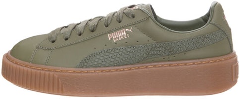 (Women) Puma Basket Patforml Leisure 'Green' 366716-04 (Women) Puma Basket Patforml Leisure 'Green' 366716-04
