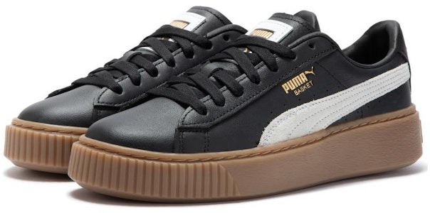 PUMA Basket Platform L 防滑耐磨 低筒 板鞋 女款 黑色 Lookbook PUMA Basket Platform L 防滑耐磨 低筒 板鞋 女款 黑色