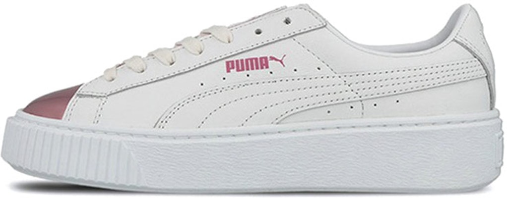 Buy Women Puma Basket Platform Metallic S White Lilac Snow 366169 04 Novelship