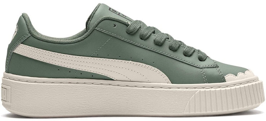 (W) 푸마 바스켓 플랫폼 스캘럽 그린/화이트 366723-01 Order (W) 푸마 바스켓 플랫폼 스캘럽 그린/화이트 366723-01