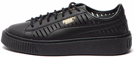 (Women) Puma Basket Platform Summer Casual Shoes Black 365190-02 (Women) Puma Basket Platform Summer Casual Shoes Black 365190-02