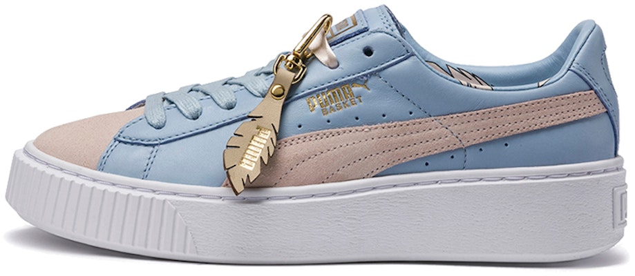 (Women) Puma Basket Platform Coach 'White Blue Brown' 366364-01 Buy (Women) Puma Basket Platform Coach 'White Blue Brown' 366364-01