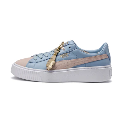 (W) Puma Basket Platform Coach 'White Blue Brown'