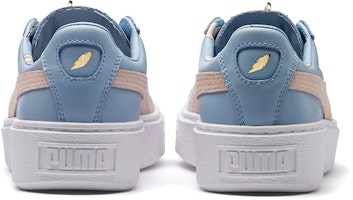 PUMA Basket Platform Coach 低帮 板鞋 女款 白藍棕 Shop PUMA Basket Platform Coach 低帮 板鞋 女款 白藍棕