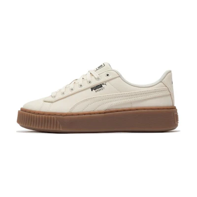 (W) Puma Basket Platform Canvas 'Beige'