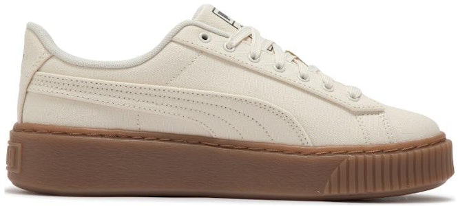 PUMA Basket Platform Canvas 防滑 低筒 帆布鞋 女款 米色 Order PUMA Basket Platform Canvas 防滑 低筒 帆布鞋 女款 米色