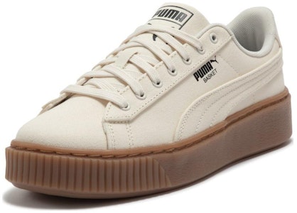 PUMA Basket Platform Canvas 防滑 低筒 帆布鞋 女款 米色 Lookbook PUMA Basket Platform Canvas 防滑 低筒 帆布鞋 女款 米色