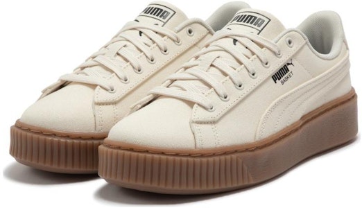 PUMA Basket Platform Canvas 防滑 低筒 帆布鞋 女款 米色 Shop PUMA Basket Platform Canvas 防滑 低筒 帆布鞋 女款 米色